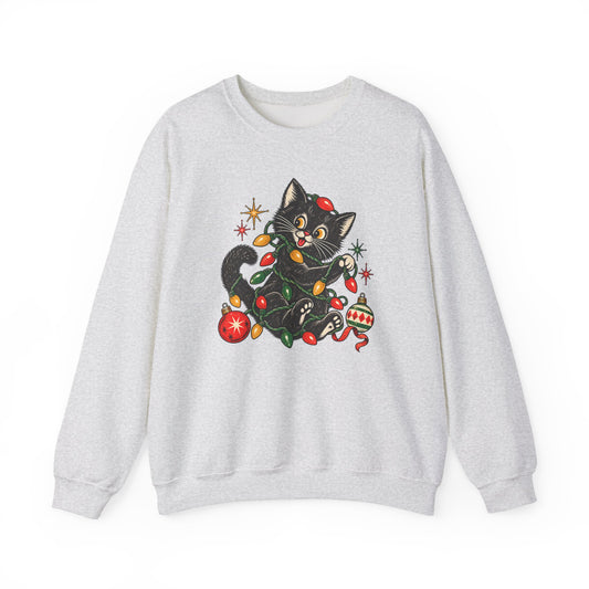 Vintage Cat Christmas Ornament Sweatshirt
