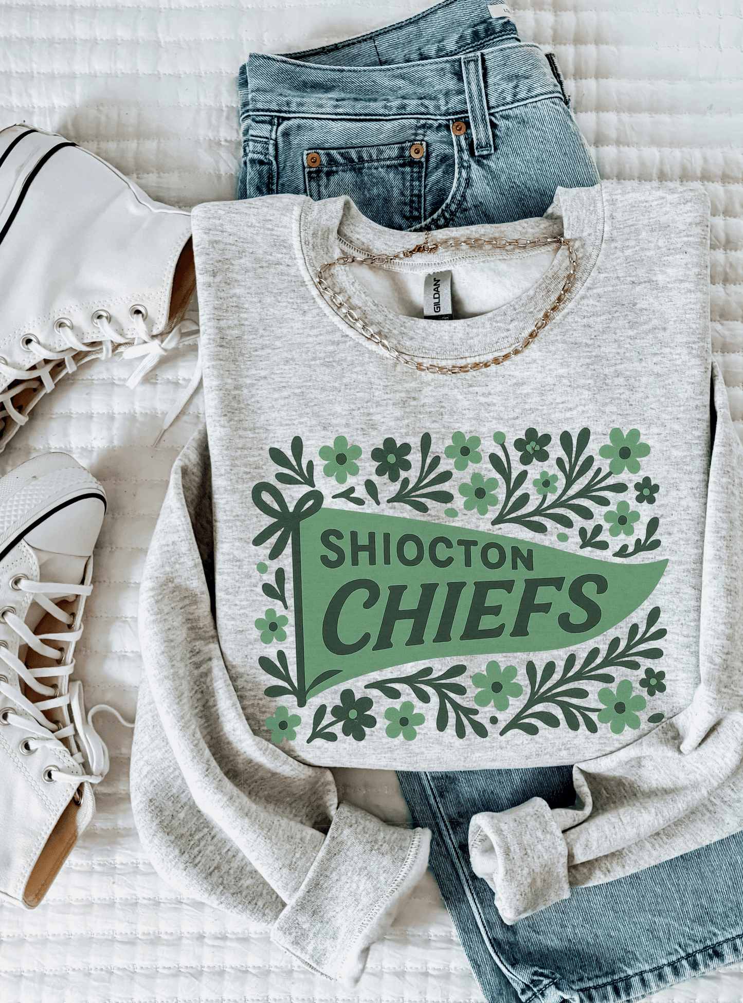 Shiocton Chiefs Floral Crewneck