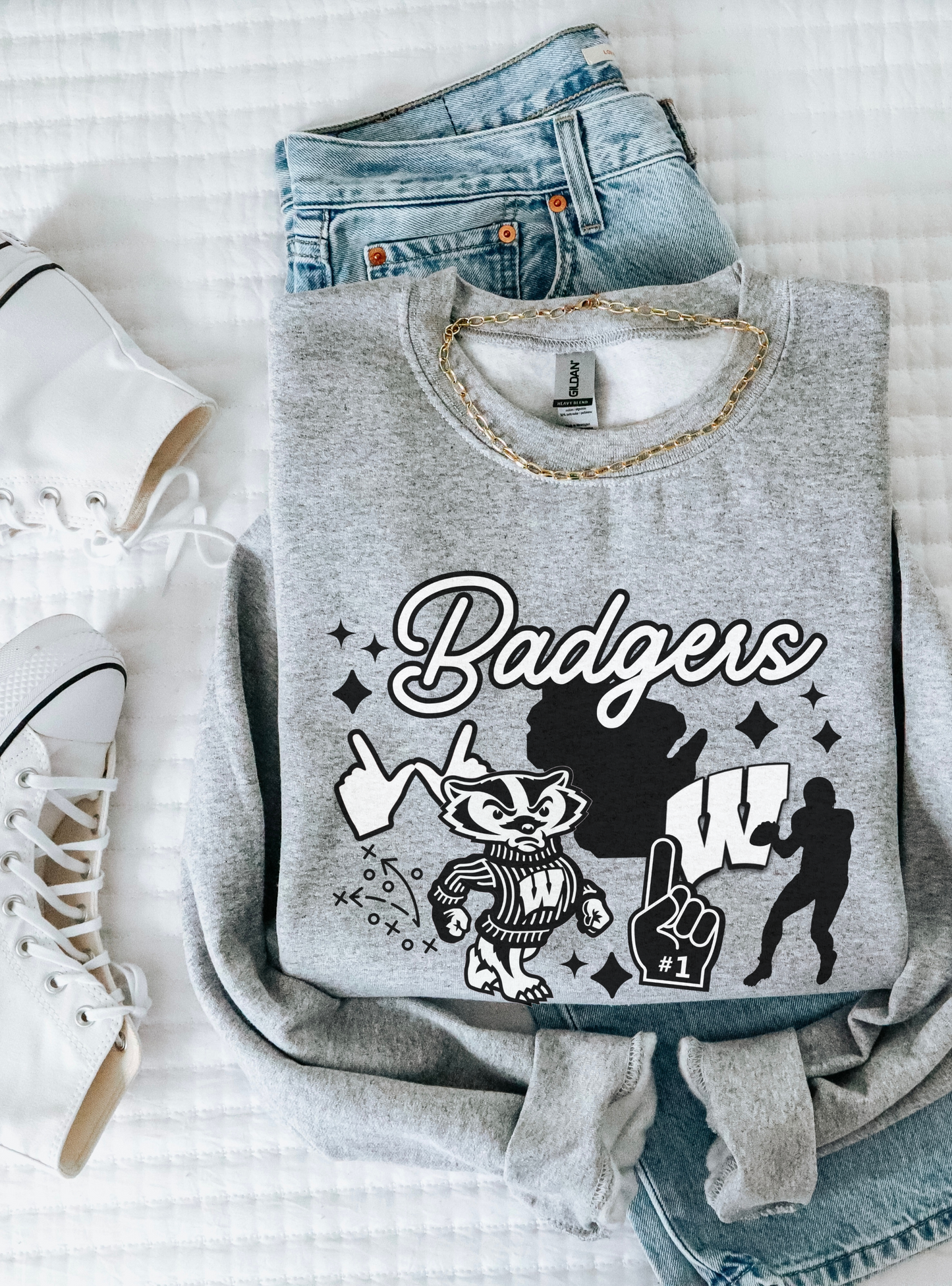 Badgers Vintage Crewneck