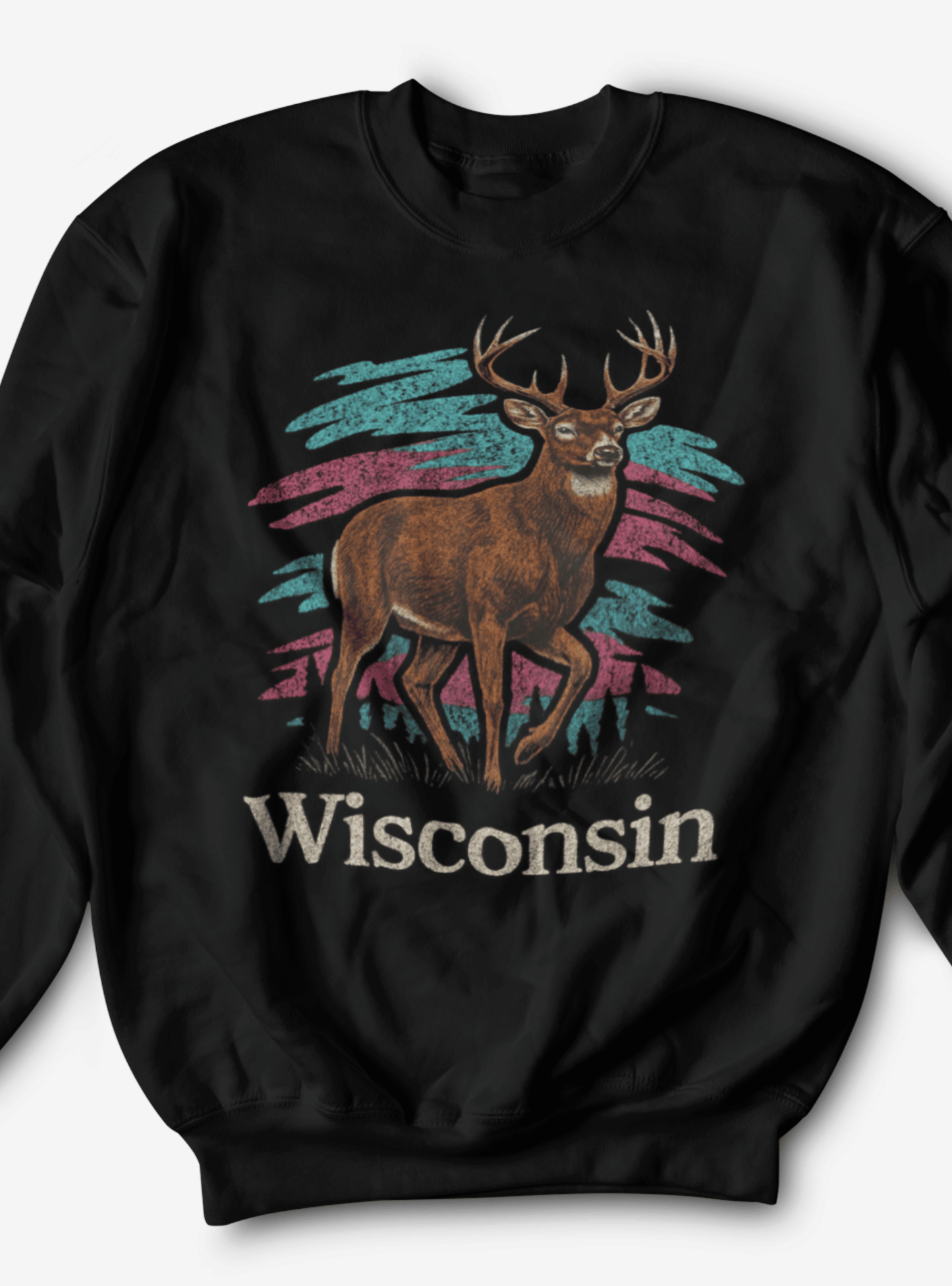 Wisconsin Retro Deer Crewneck