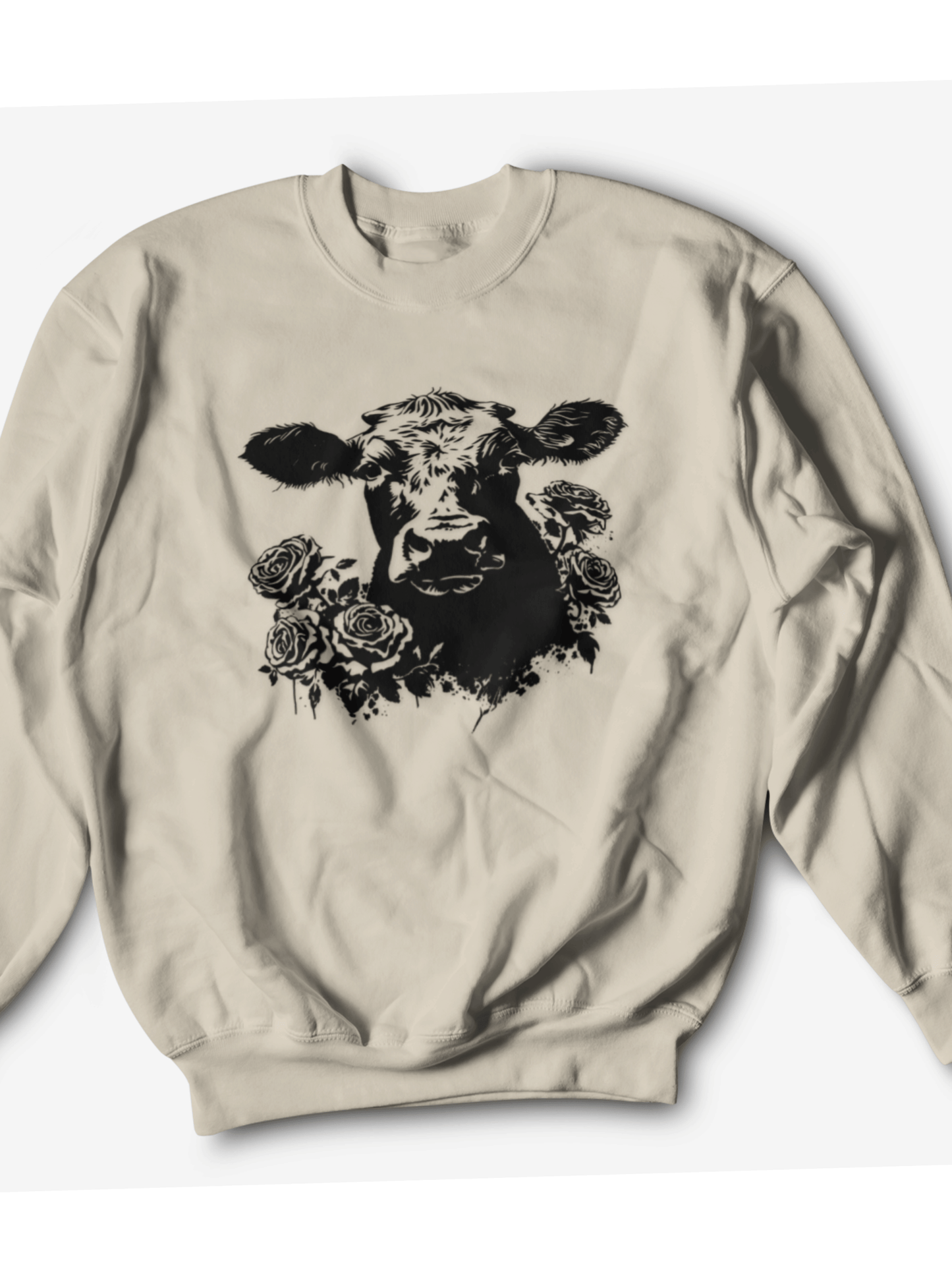 Cow and Roses Crewneck