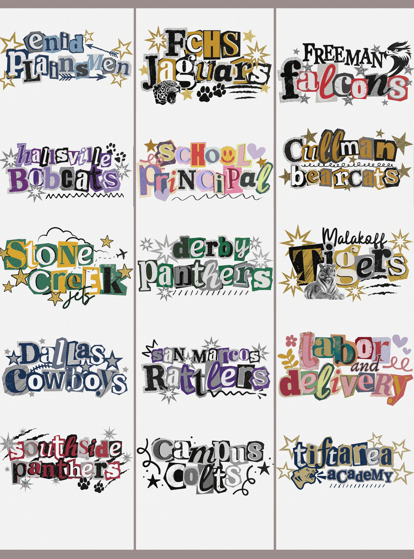 Custom School Spirit T-Shirt — Personalized Scrapbook Design (Any School/Team)