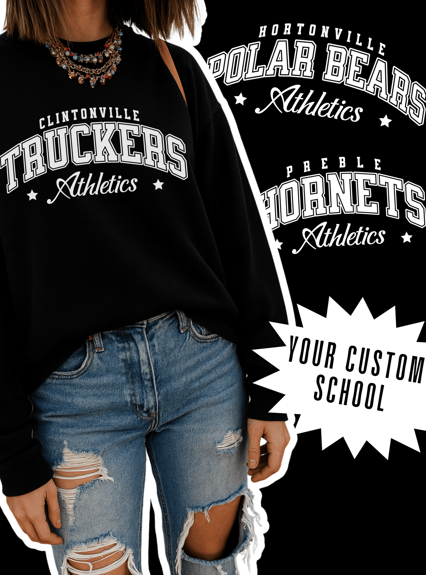 Custom Team Vintage Crewneck Sweatshirt