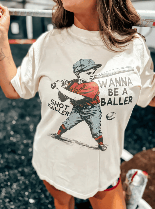 Wanna Be a Baller Baseball Tee