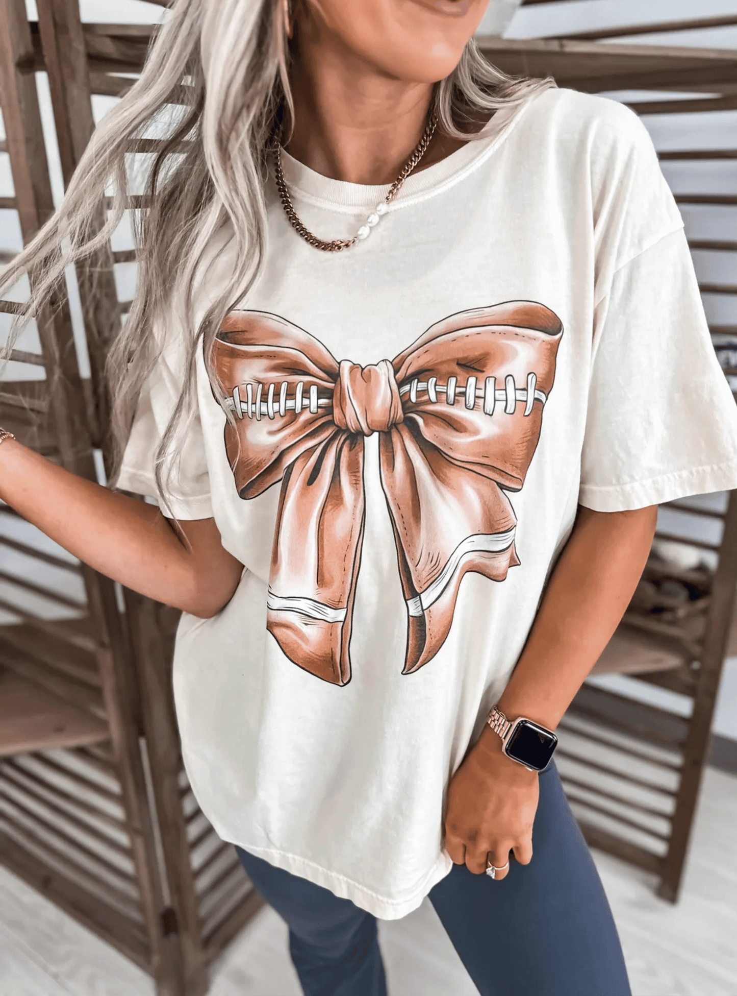 Football Bow Graphic Tee