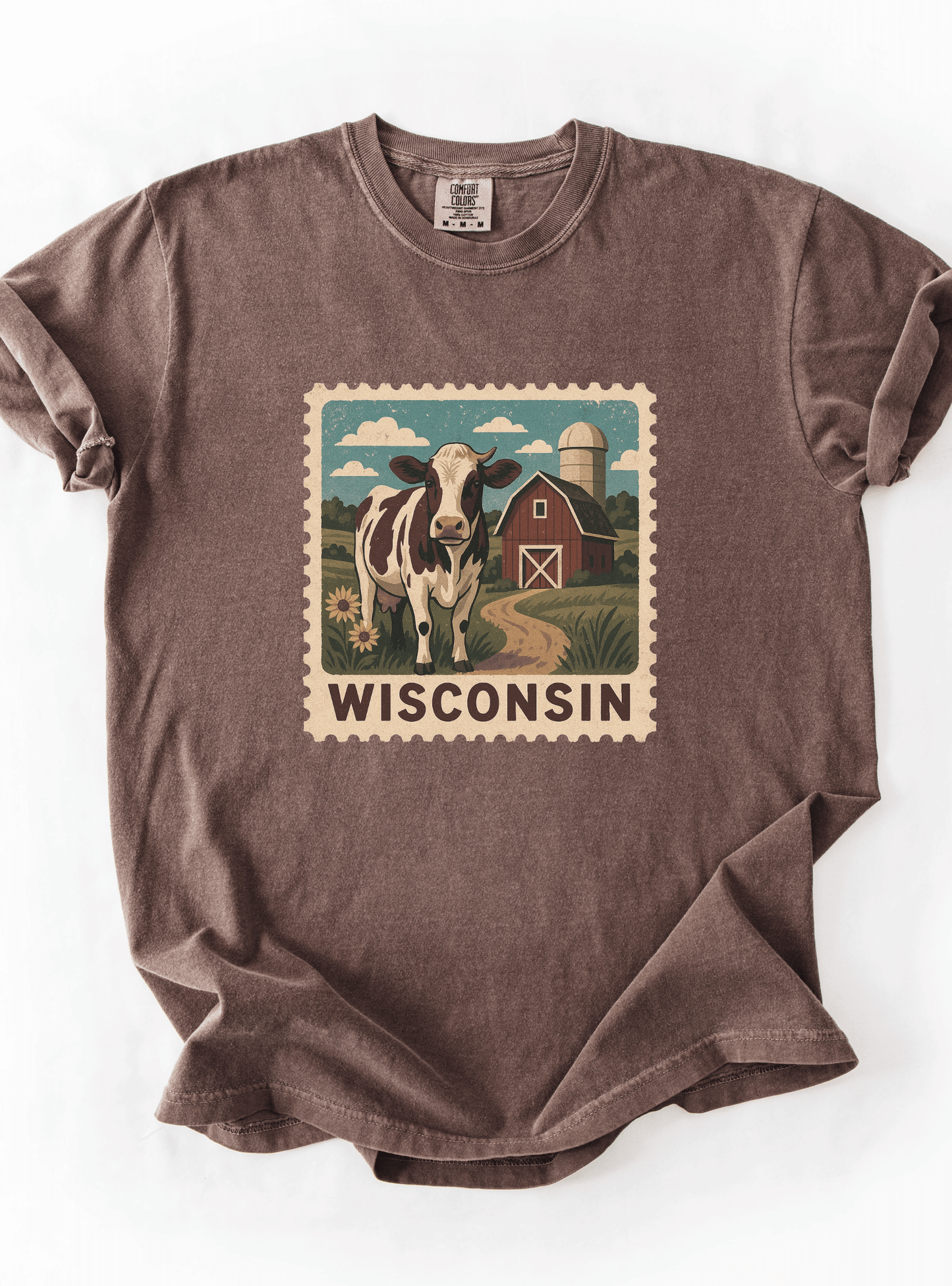 Wisconsin Farm Vintage Stamp T-Shirt