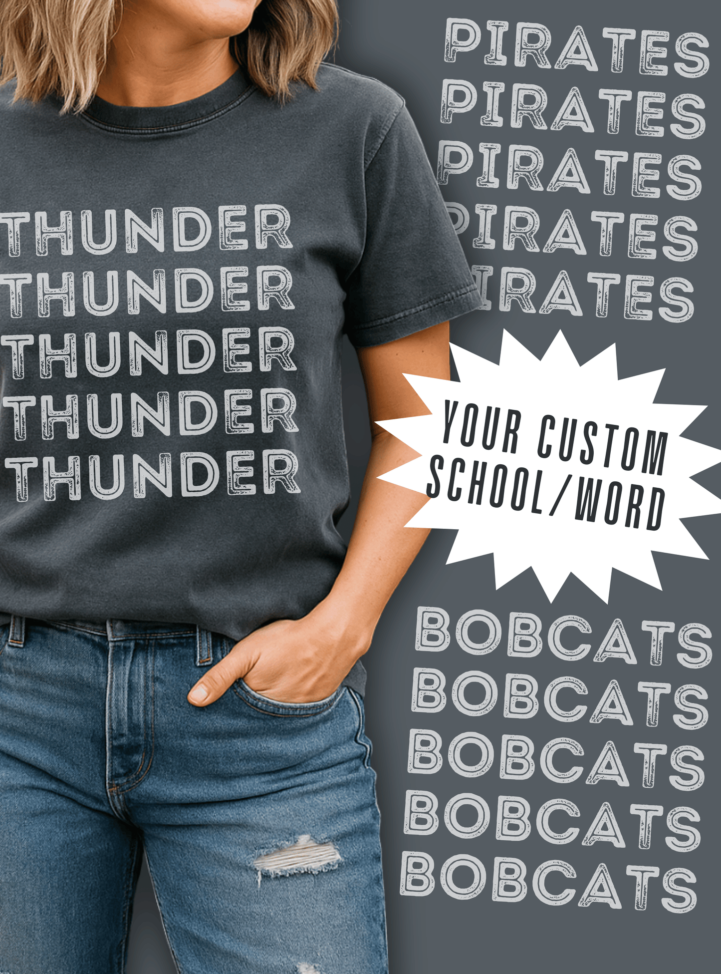 Stacked Name Custom School Spirit Tee