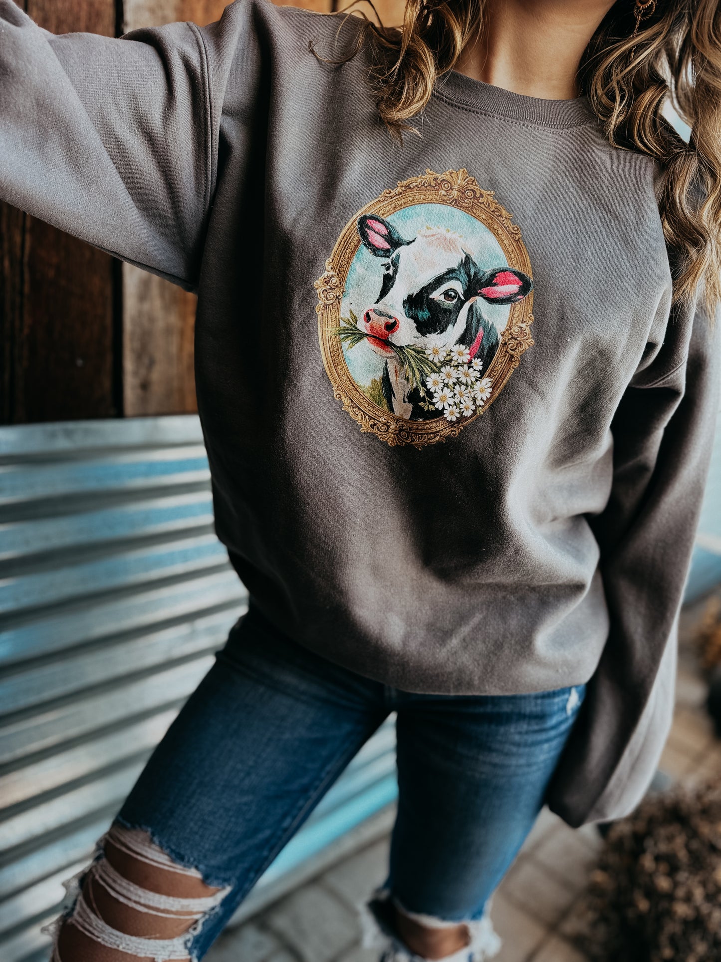 Cow Portrait Sweatshirt