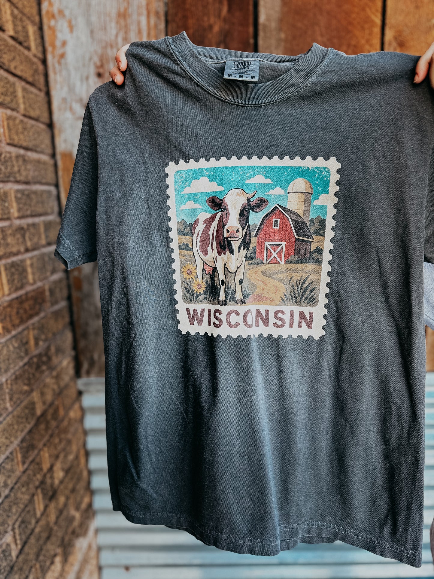 Wisconsin Farm Vintage Stamp T-Shirt