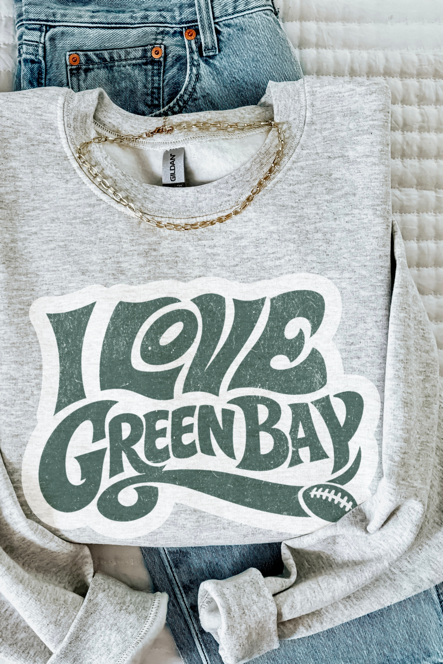 I Love Green Bay Retro Crewneck