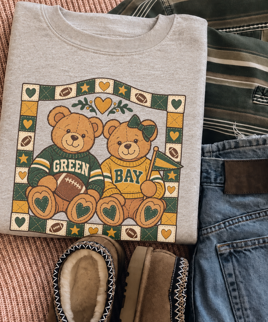 Green Bay Football Teddy Bears Crewneck Sweatshirt