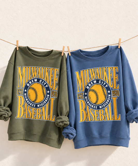 Milwaukee Baseball Vintage Badge Crewneck Sweatshirt
