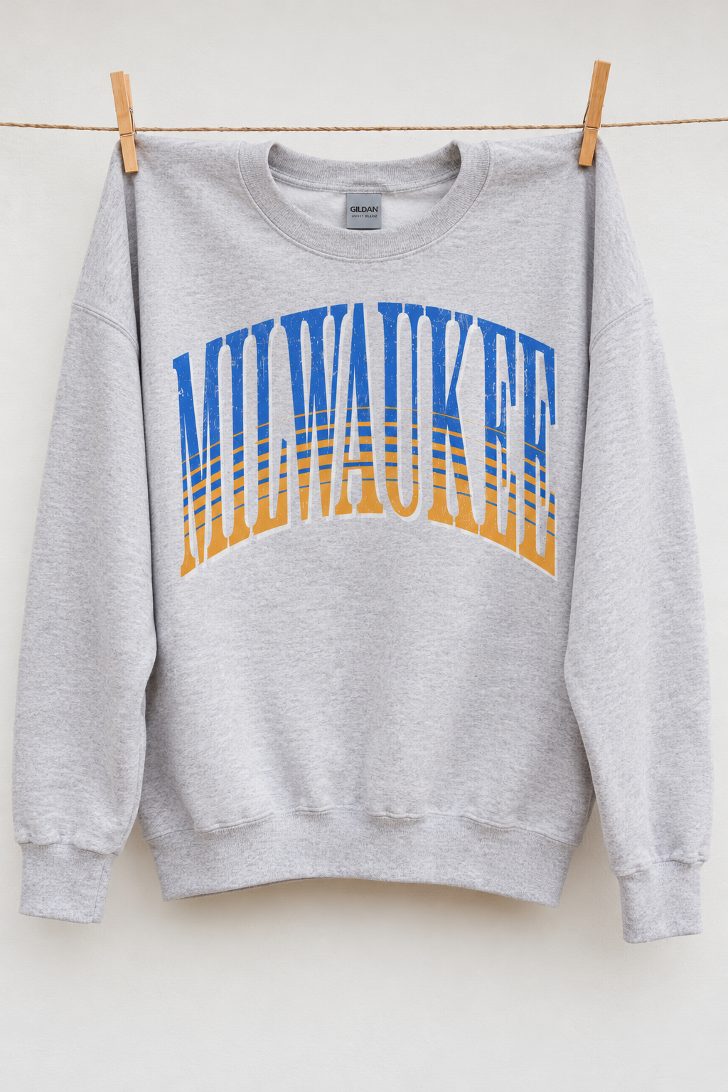Milwaukee Retro Varsity Crewneck Sweatshirt | Vintage Wisconsin Graphic Pullover