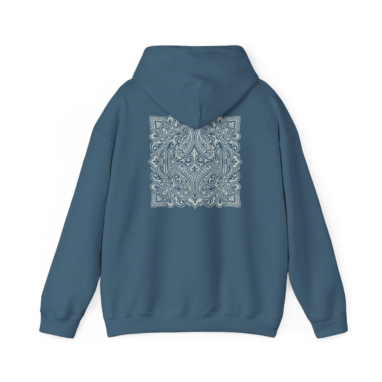 Indigo Paisley Back Print Hoodie
