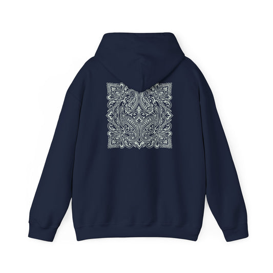 Indigo Paisley Back Print Hoodie