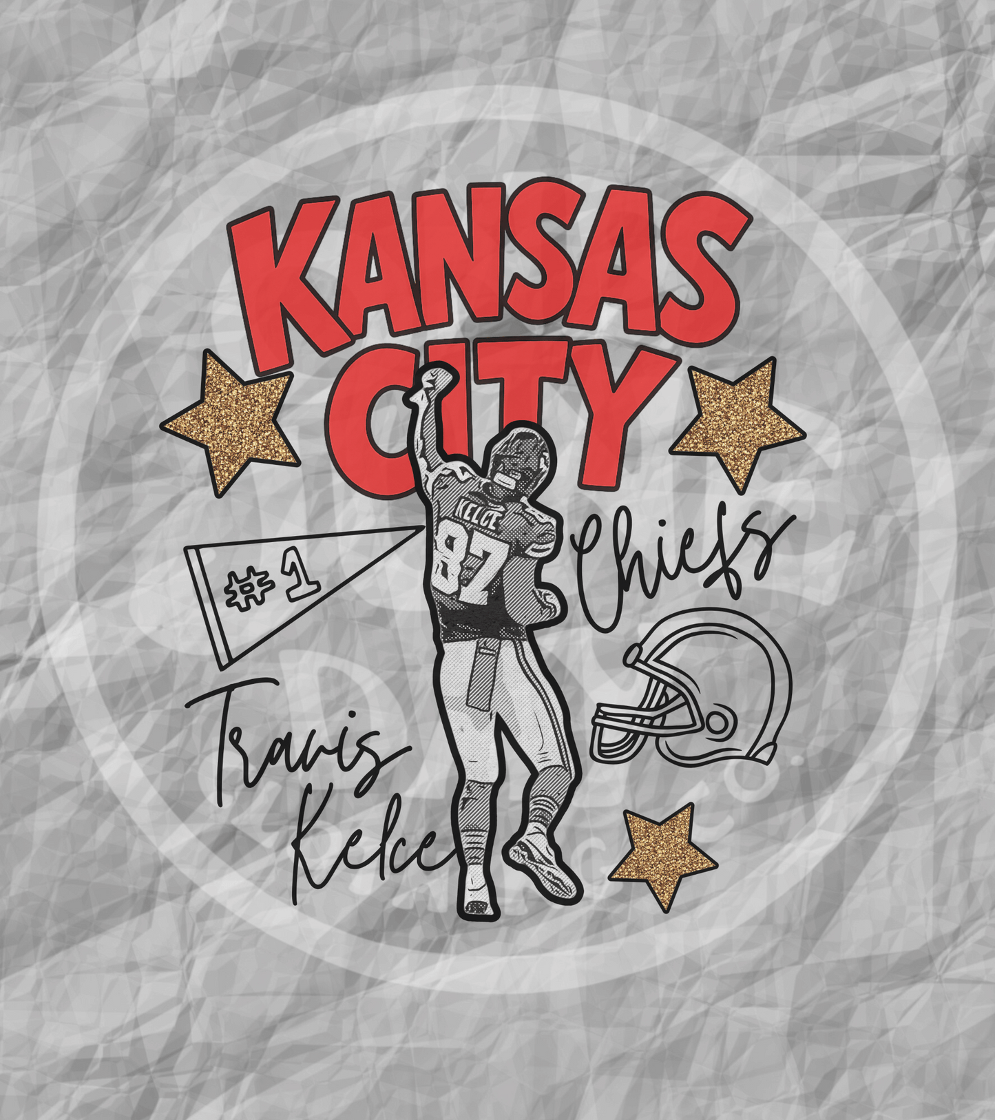 Digital Download - Kansas City Kelce Cartoon Style PNG