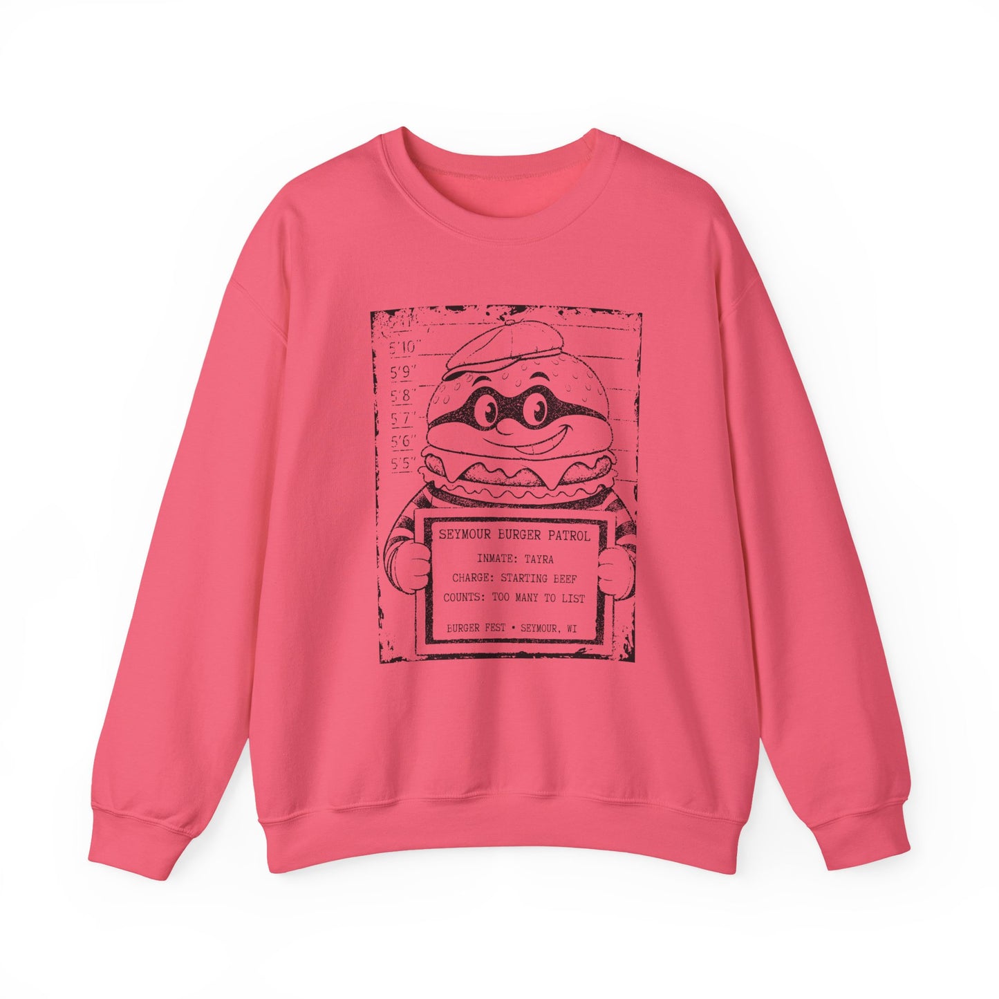 Personalized Burger Fest Mugshot Crewneck