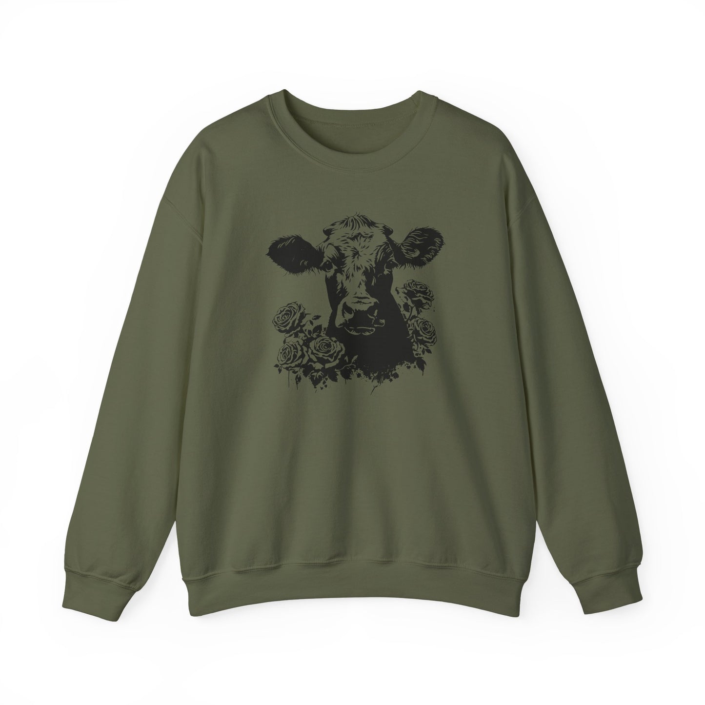 Cow and Roses Crewneck