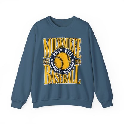 Milwaukee Baseball Vintage Badge Crewneck Sweatshirt
