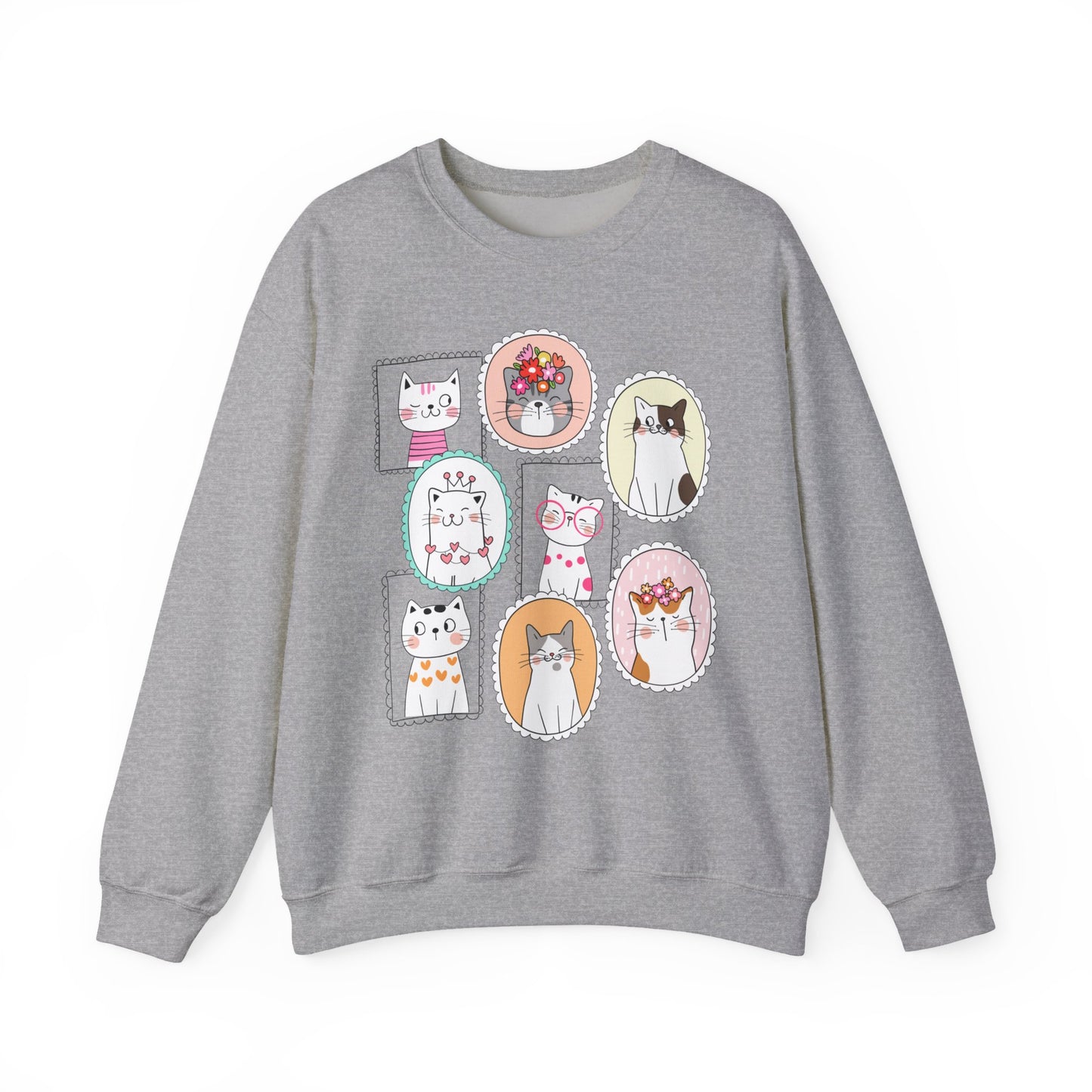 Cat Family Portrait Gallery Crewneck Sweatshirt