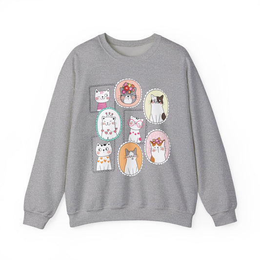 Cat Family Portrait Gallery Crewneck Sweatshirt