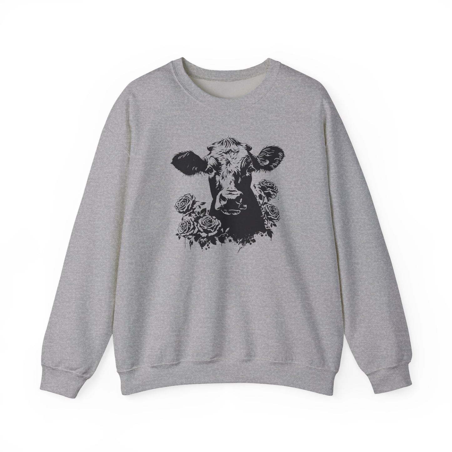Cow and Roses Crewneck