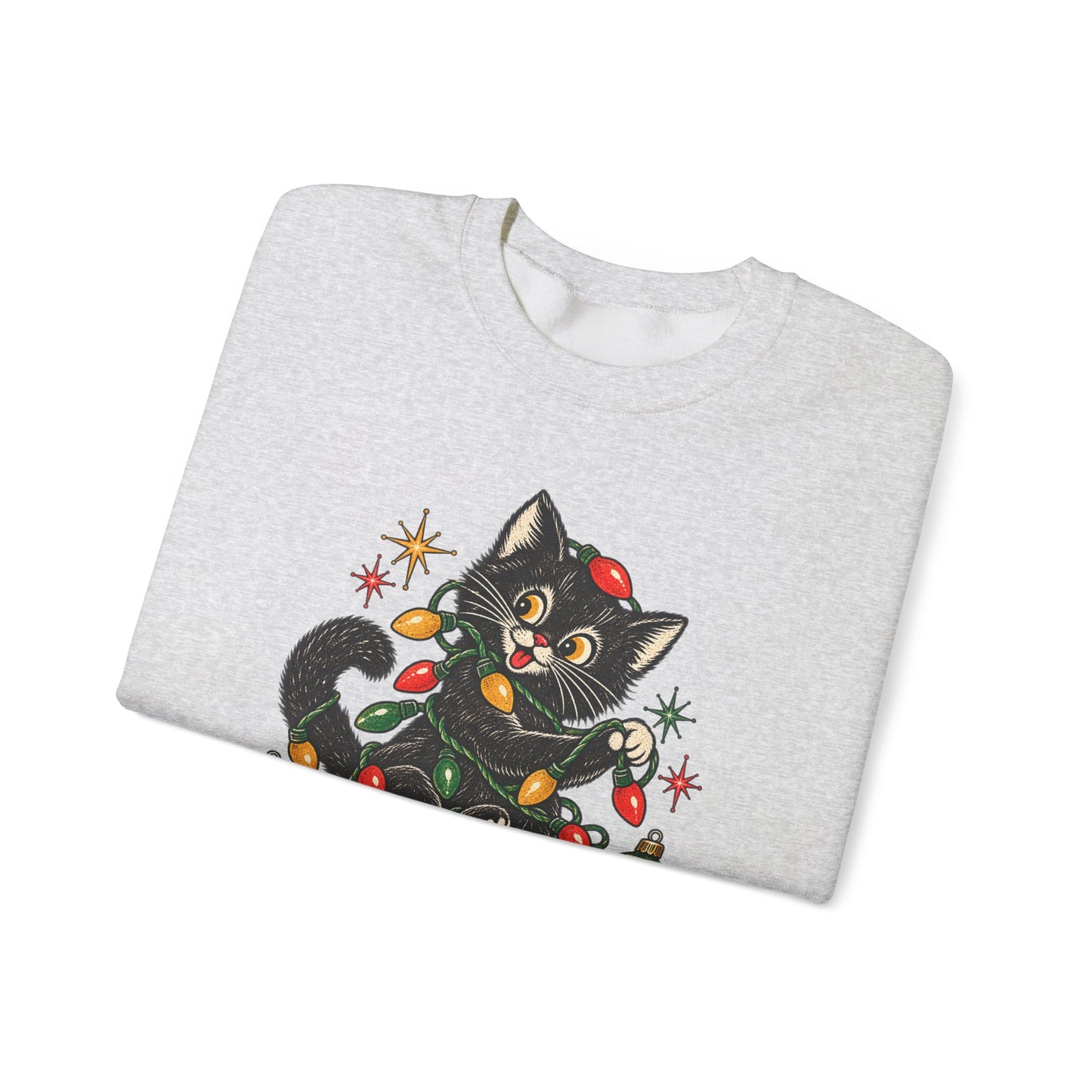 Vintage Cat Christmas Ornament Sweatshirt