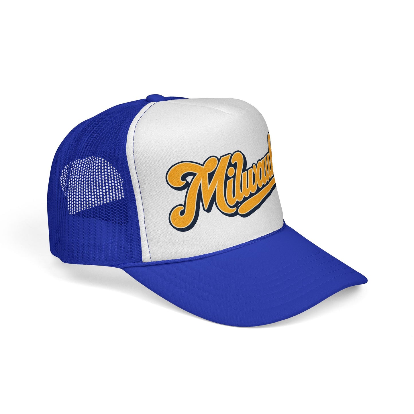Milwaukee Retro Script Trucker Hat – Royal Blue & White
