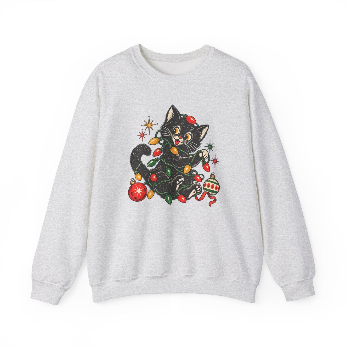 Vintage Cat Christmas Ornament Sweatshirt
