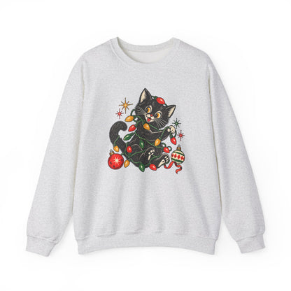 Vintage Cat Christmas Ornament Sweatshirt