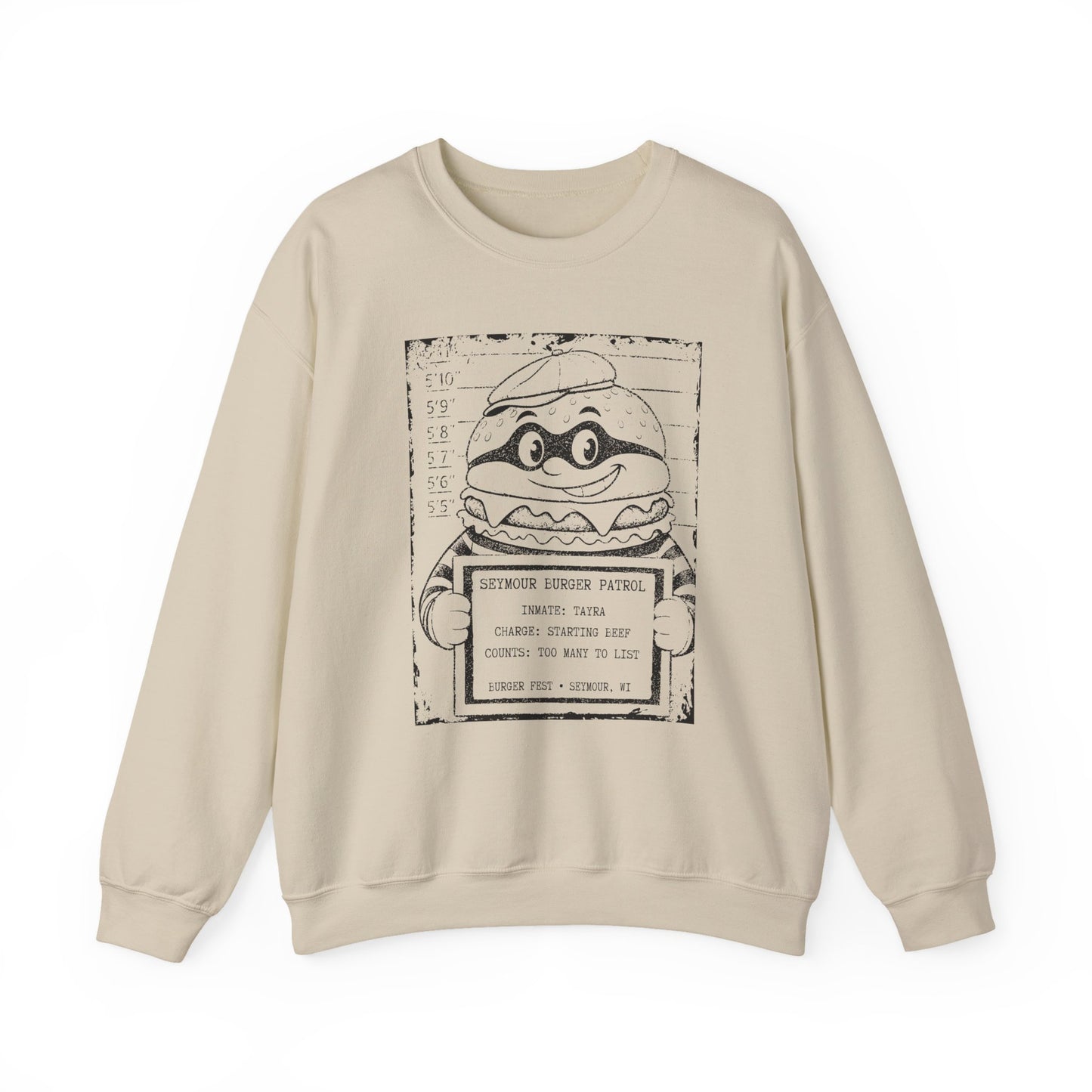 Personalized Burger Fest Mugshot Crewneck