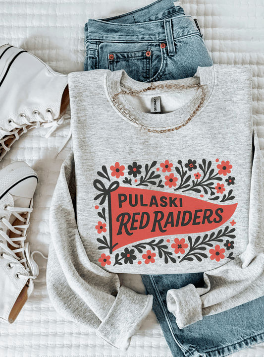 Pulaski Red Raiders Crewneck Floral
