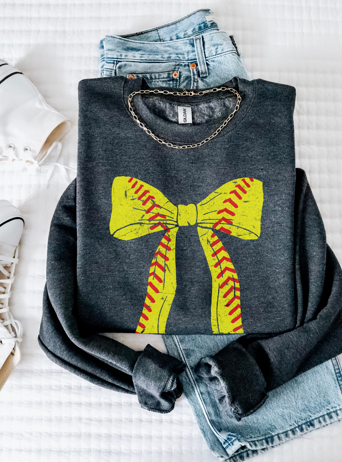 Softball Bow Sweatshirt