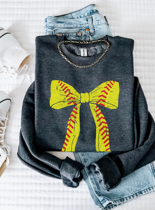 Softball Bow Sweatshirt