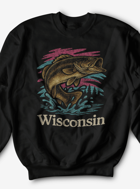 Wisconsin Retro Fish Crewneck