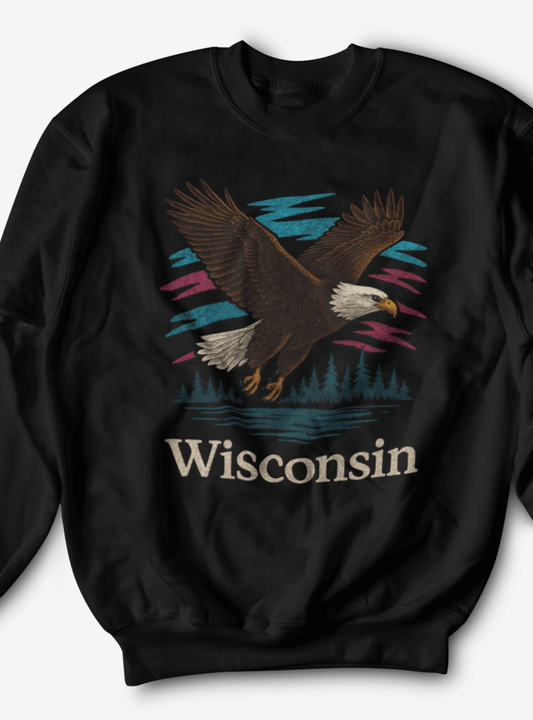 Wisconsin Retro Eagle Crewneck