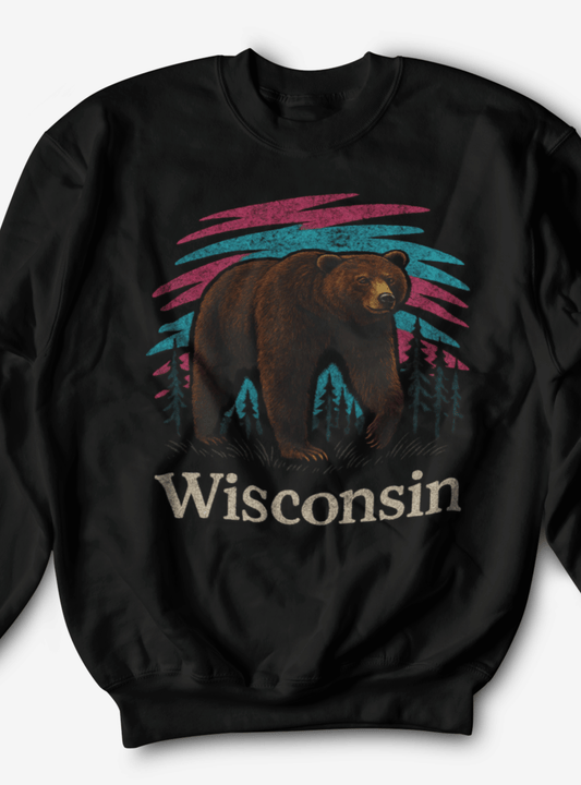 Wisconsin Retro Bear Crewneck