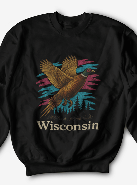 Wisconsin Retro Pheasant Crewneck