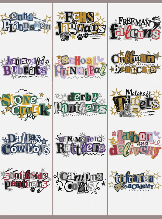 Custom School Spirit T-Shirt — Personalized Scrapbook Design (Any School/Team)