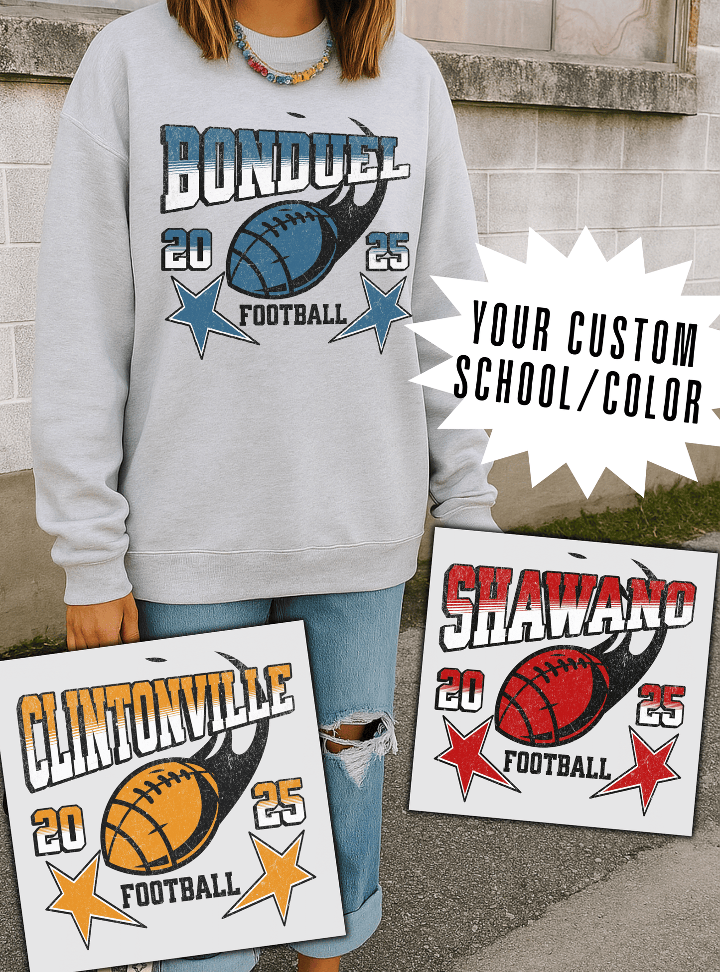 Custom School Football Sweatshirt