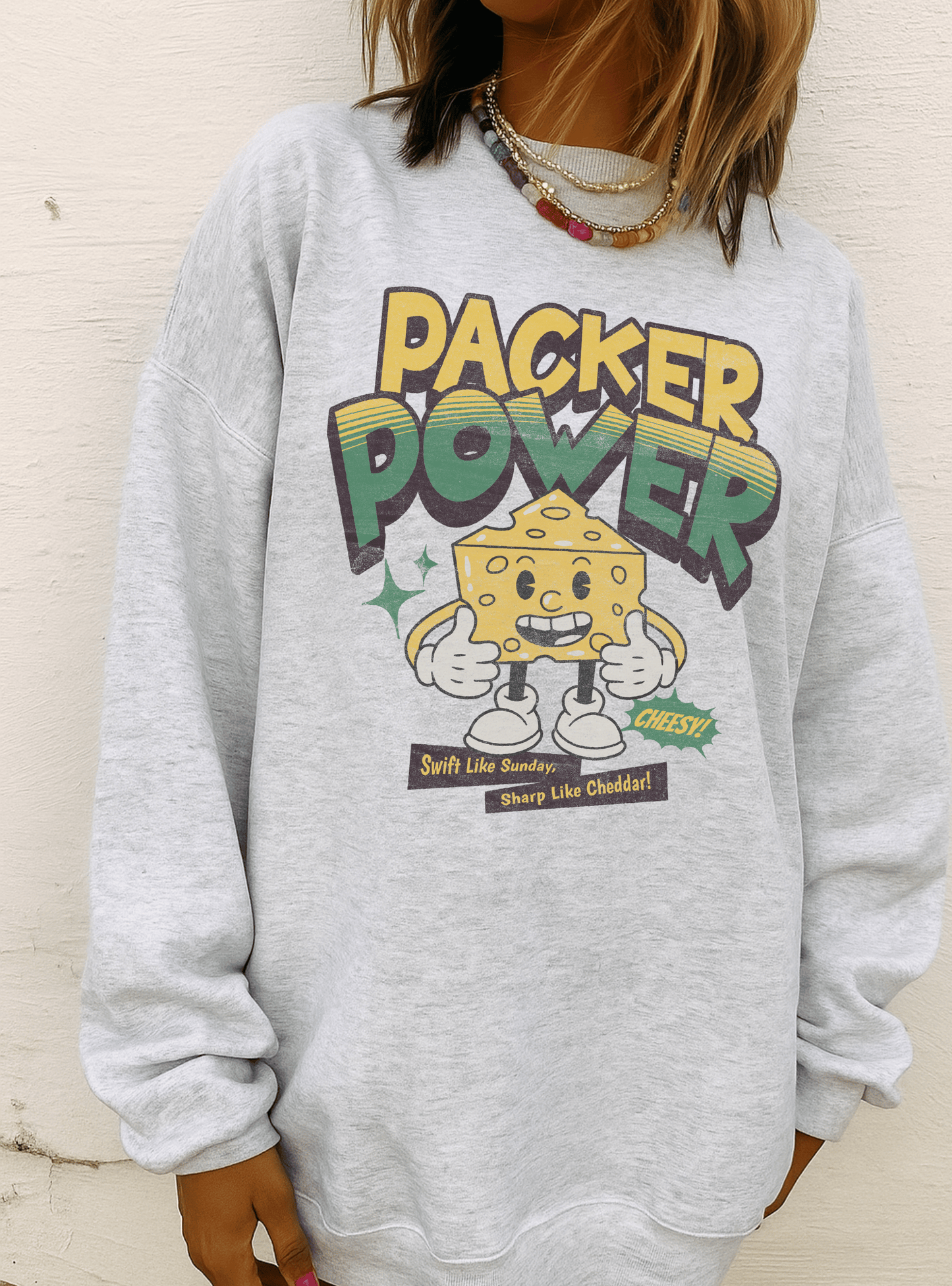 Retro Cheese Mascot Crewneck