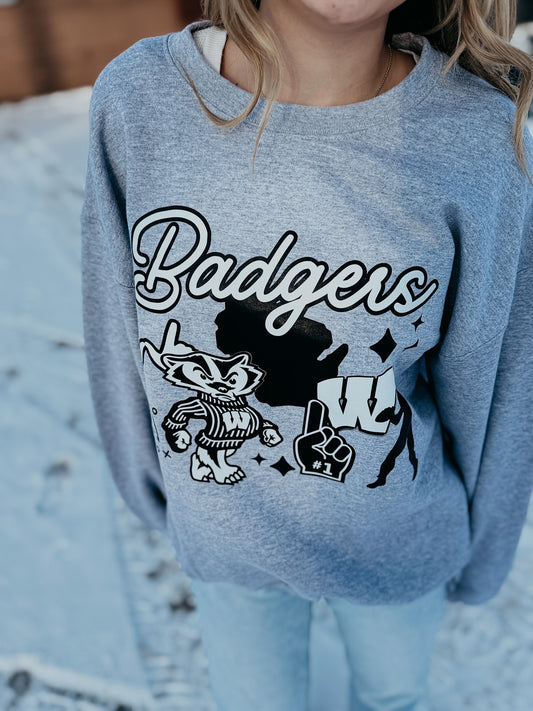 Badgers Vintage Crewneck