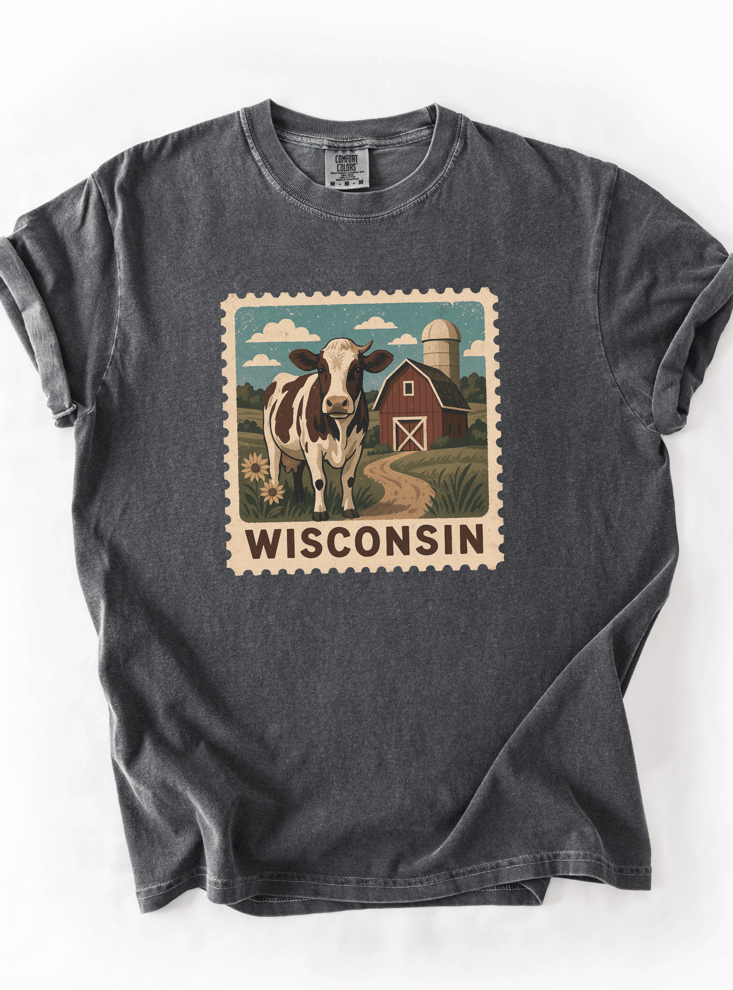 Wisconsin Farm Vintage Stamp T-Shirt