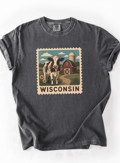 Wisconsin Farm Vintage Stamp T-Shirt