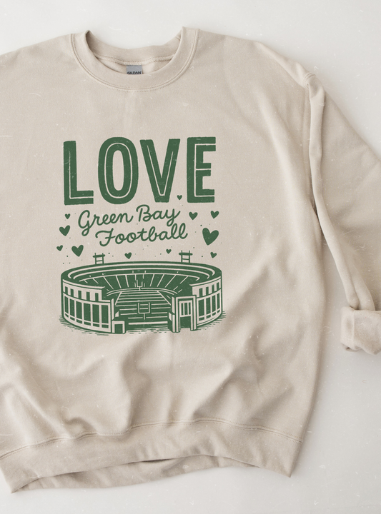 Love Green Bay Football Crewneck