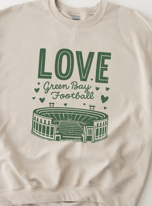 Love Green Bay Football Crewneck