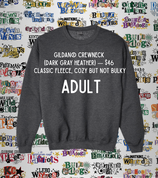 Custom School Spirit Scrapbook ADULT Crewneck