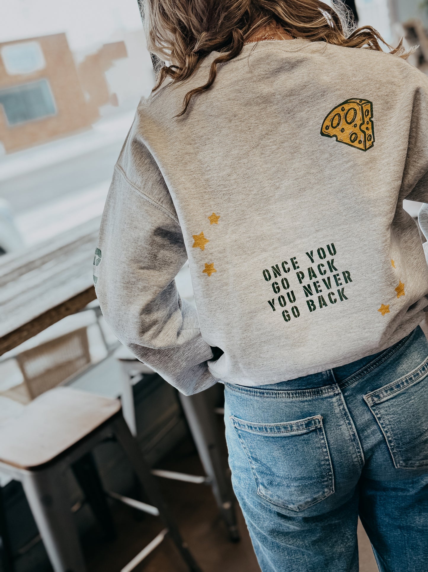 Green Bay Football Sticker Crewneck