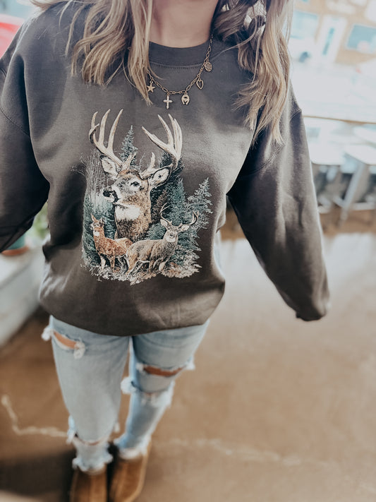 Rustic Deer Crewneck