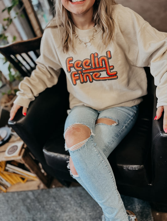 Feelin' Fine Retro Crewneck